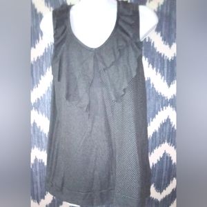 "DKNY Jeans" Sleeveless Ruffled Front Scoop Neck Top